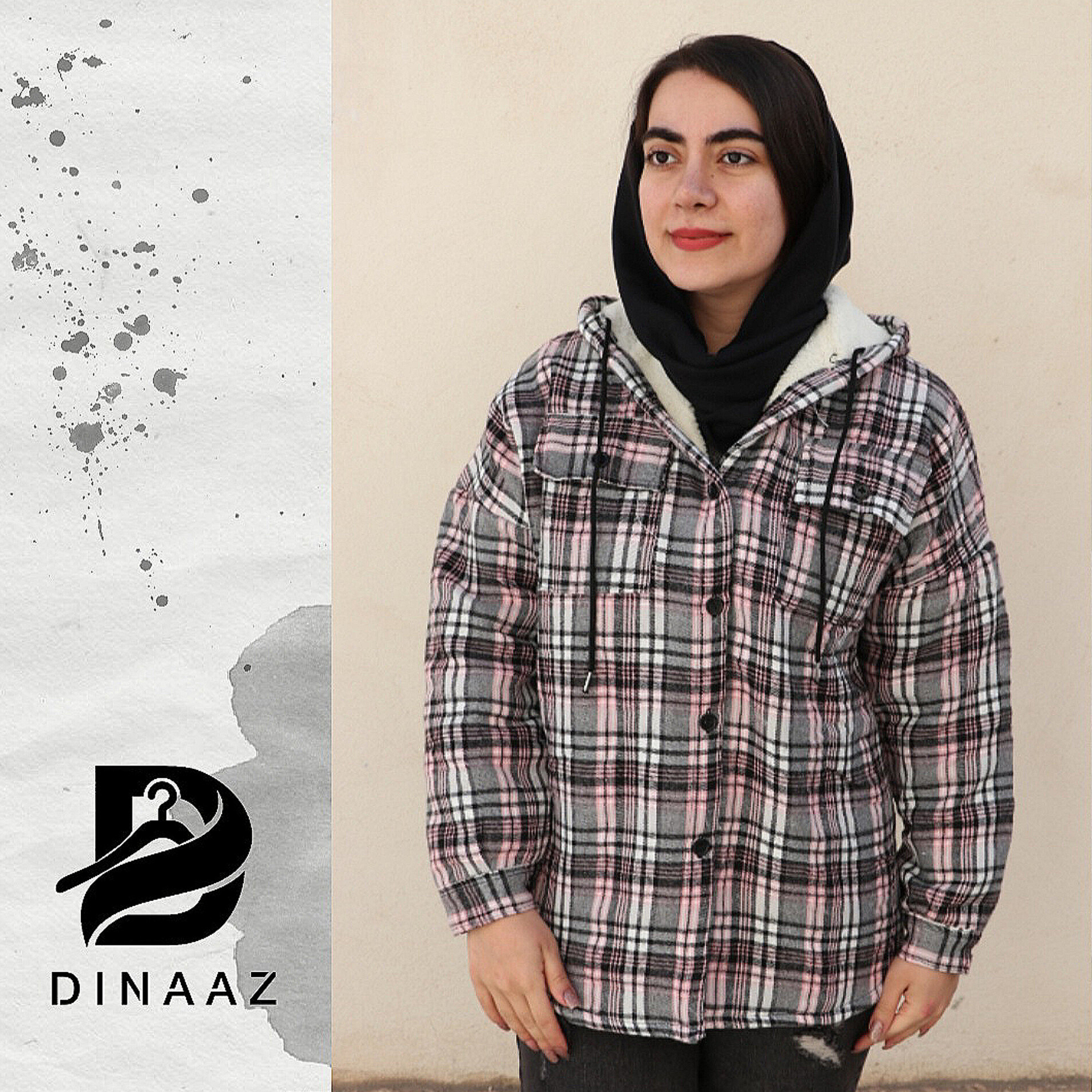 سویشرت چهارخونه کلاهدار